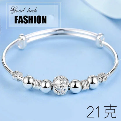 3 Style New 925 Sterling Silver Lucky Charm Bracelet Cuff Bracelets for Women Bangles Fashion Jewelry Pulseira