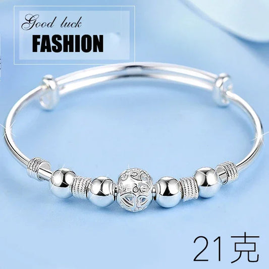 3 Style New 925 Sterling Silver Lucky Charm Bracelet Cuff Bracelets for Women Bangles Fashion Jewelry Pulseira