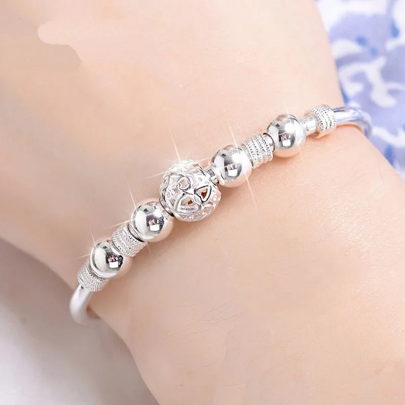 3 Style New 925 Sterling Silver Lucky Charm Bracelet Cuff Bracelets for Women Bangles Fashion Jewelry Pulseira
