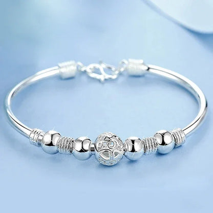 3 Style New 925 Sterling Silver Lucky Charm Bracelet Cuff Bracelets for Women Bangles Fashion Jewelry Pulseira
