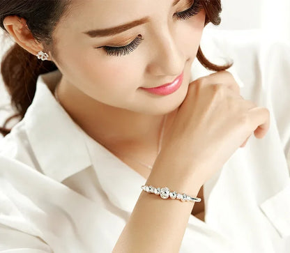 3 Style New 925 Sterling Silver Lucky Charm Bracelet Cuff Bracelets for Women Bangles Fashion Jewelry Pulseira