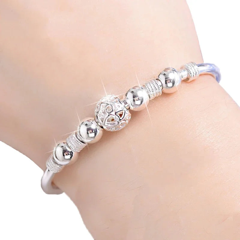 3 Style New 925 Sterling Silver Lucky Charm Bracelet Cuff Bracelets for Women Bangles Fashion Jewelry Pulseira